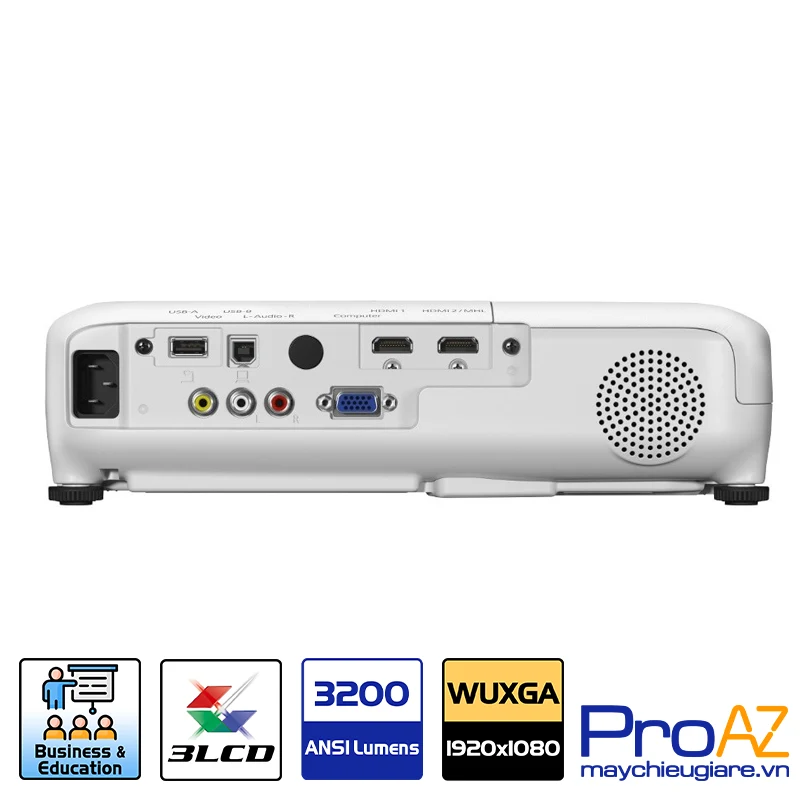 Hệ thống cổng kết nối trên máy chiếu Epson EB-U32 Các cổng kết nối HDMI, VGA và USB trên máy chiếu Epson EB-U32.