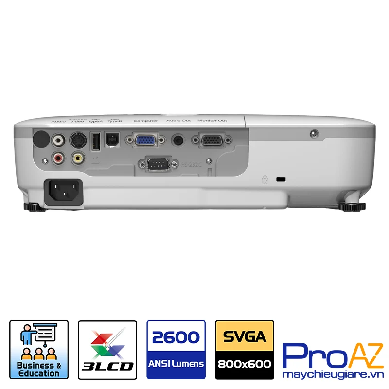 Epson EB X11 Hệ thống cổng kết nối đa dạng Cổng kết nối VGA S Video và USB trên Epson EB X11 hỗ trợ truyền tải tín hiệu hình ảnh ổn định.
