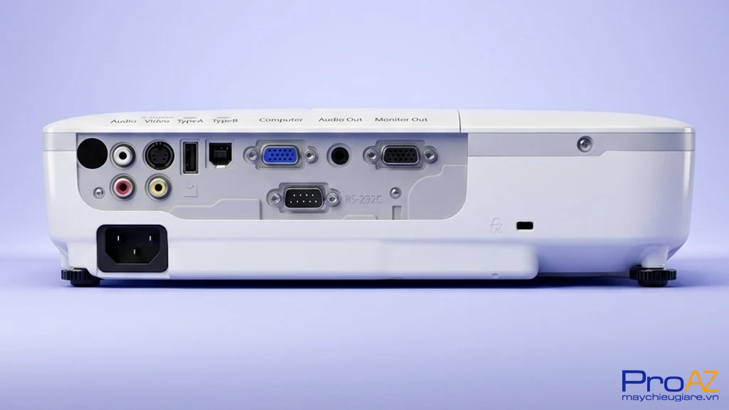 Cổng RS 232 và Audio trên Epson EB X11 giúp việc điều khiển thiết bị trở nên đơn giản thuận tiện.