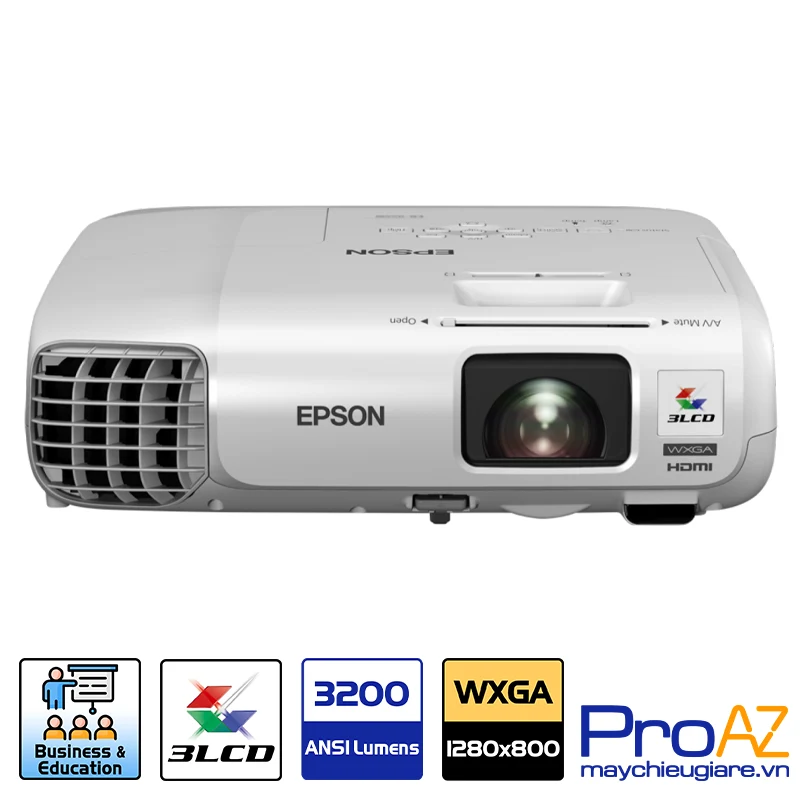 Máy chiếu Epson EB-955WH độ sáng 3200 ANSI Lumens cho hình ảnh tươi sáng Cường độ sáng 3200 ANSI Lumens giúp Epson EB-955WH rõ nét trong mọi sáng.