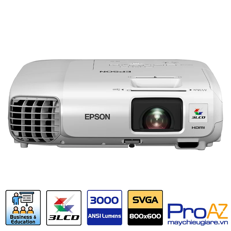 Epson EB-98H chuyên dùng cho không gian vừa và nhỏ Epson EB-98H sở hữu độ sáng 3000 ANSI Lumens, hiển thị rõ nét trong các không gian vừa và nhỏ.