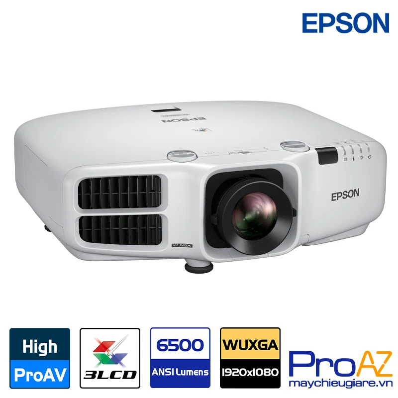 Công nghệ hình ảnh 3LCD trên Epson EB-G6270W Công nghệ 3LCD và độ phân giải WXGA trên Epson EB-G6270W tái hiện hình ảnh chân thực, màu sắc chính xác, tối ưu cho các bài thuyết trình chuyên nghiệp và biểu đồ phức tạp.