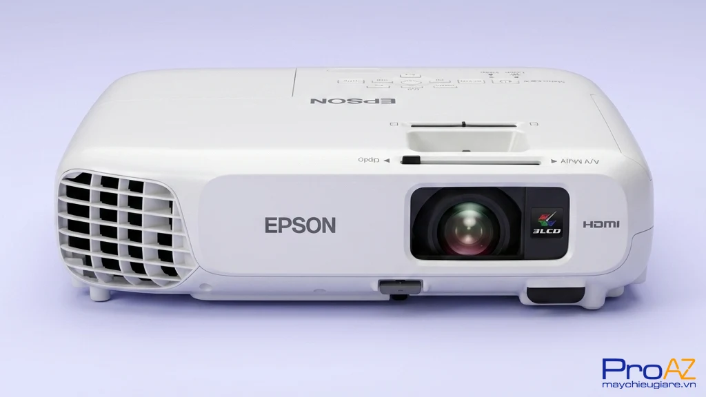 Máy chiếu Epson EB S18 công nghệ 3LCD độ sáng 3000 ANSI Lumens cho hình ảnh tươi sáng rõ nét.