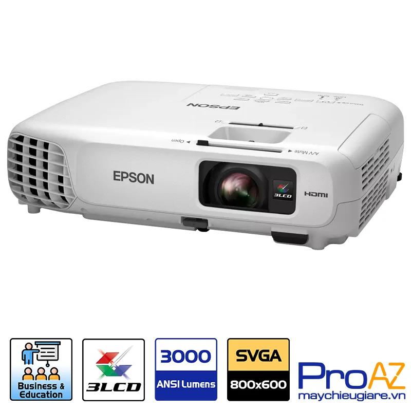 Epson EB S18 Máy chiếu chất lượng hình ảnh sắc nét Epson EB S18 với hệ số tương phản 10000 1 đảm bảo độ sâu hình ảnh và văn bản hiển thị rõ ràng.