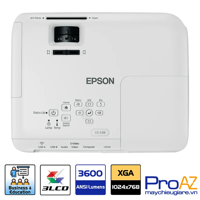 Công nghệ 3LCD và độ phân giải XGA sắc nét trên máy chiếu Epson EB-X36 Công nghệ 3LCD và độ phân giải XGA của Epson EB-X36 cho hình ảnh trung thực.