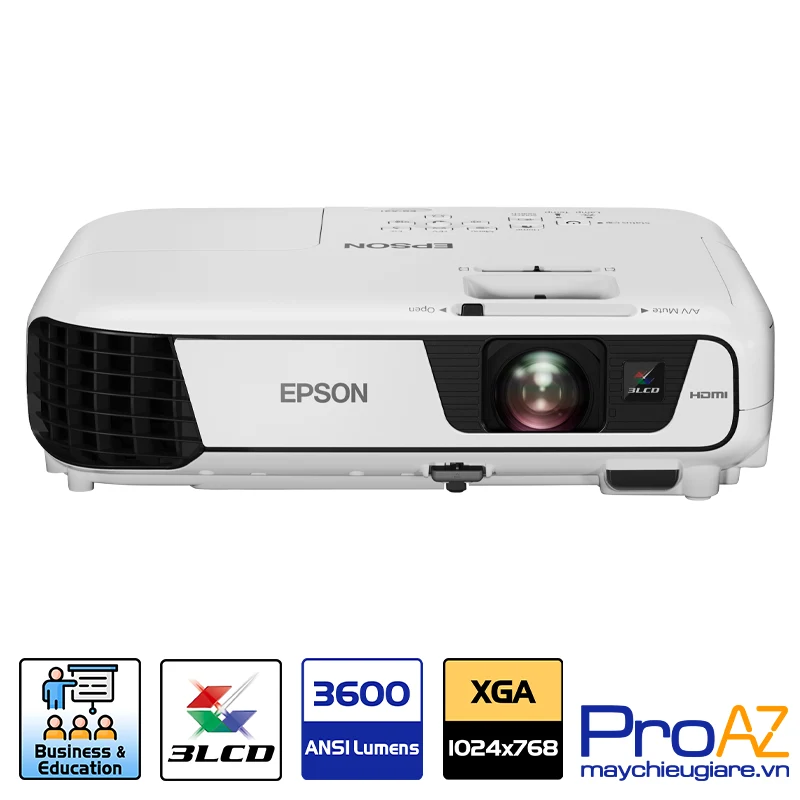 Máy chiếu Epson EB-X36 độ sáng 3600 ANSI Lumens cho hình ảnh rõ nét Cường độ sáng 3600 ANSI Lumens giúp Epson EB-X36 hiển thị sắc nét.
