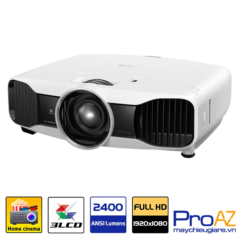 Epson EH-TW8000 Thiết kế hiện đại cho rạp phim Epson EH-TW8000 công nghệ 3LCD độ sáng 2400 ANSI Lumens tái hiện màu sắc trung thực rực rỡ.