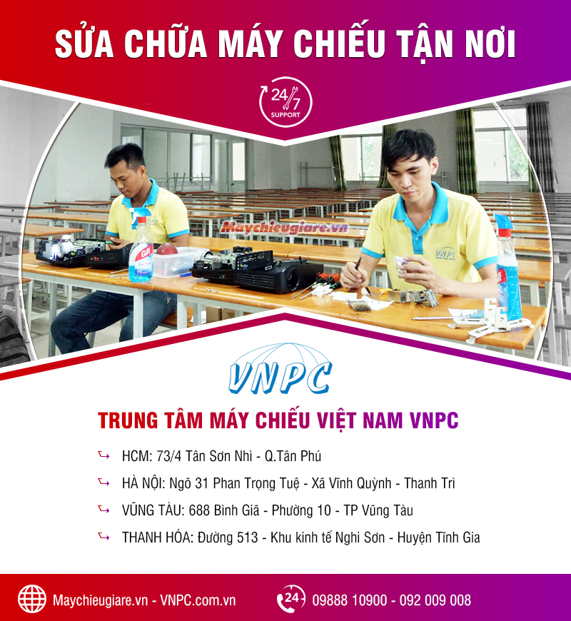 Dịch vụ sửa chữa và thay thế linh kiện máy chiếu tận nhà