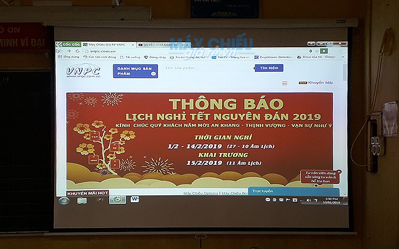 Lắp máy chiếu dạy học cho trường tiểu học Hải Bối Hà Nội