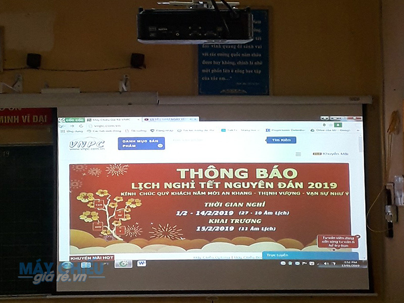 Lắp máy chiếu dạy học cho trường tiểu học Hải Bối Hà Nội