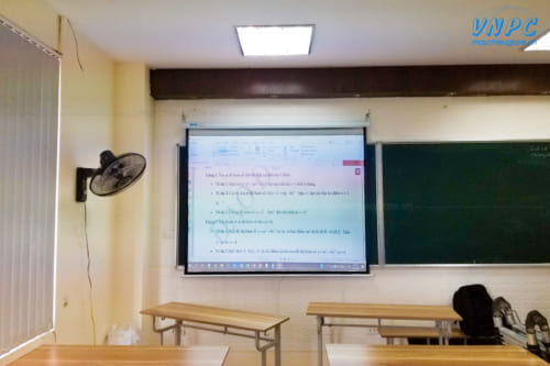 Lắp đặt Optoma PX390 & Màn chiếu treo 100" cho lớp học tại Hà Nội