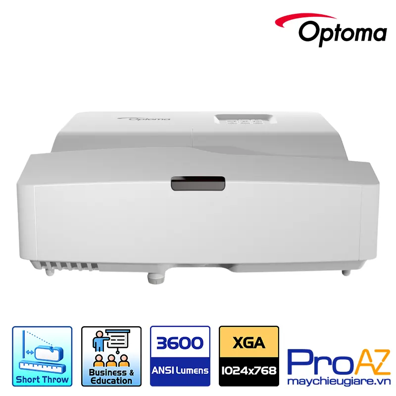 Máy chiếu siêu gần Optoma X330UST độ phân giải XGA, cường độ sáng 3.600 ANSI Lumens rực rỡ thách thức không gian phòng học tràn ngập ánh sáng tại ProAZ.