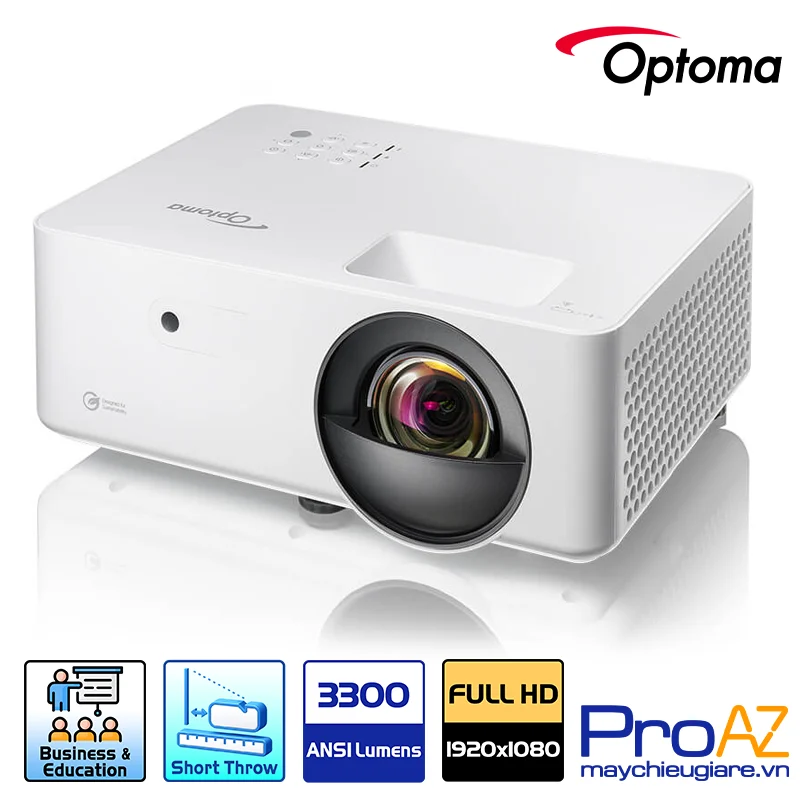 Optoma LH352ST Thiết kế xanh thân thiện môi trường Optoma LH352ST thiết kế xanh thân thiện môi trường với tuổi thọ nguồn sáng lên đến 30000 giờ không dùng bóng đèn sợi đốt.